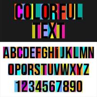 stilisierte bunte Schriftart und Alphabetvektorillustration vektor