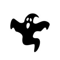 beängstigende schwarze Geistersilhouette. gruseliger verfluchter Geist, der entgegenkommende Menschen erschreckt und tötet. düsteres Element für Halloween-Design und kreative Vektorkunst vektor