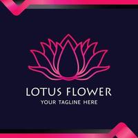 Lotusblumen-Logo in den Farben Pink und Magenta, mit elegantem und minimalistischem Hintergrund, ideal für Beauty-Logo-Symbole usw. vektor