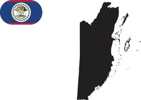 Karte und Flagge von Belize vektor