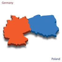 3d isometrisk Karta Tyskland och polen relationer vektor