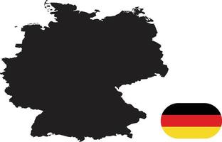 Tysklands karta och flagga vektor