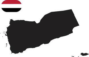 Jemens karta och flagga vektor