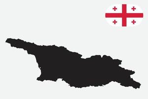 georgiens karta och flagga vektor