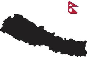 karta och nepals flagga vektor
