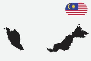 Karte und Flagge von Malaysia vektor