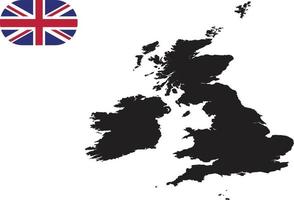 karta och flagga för Storbritannien vektor