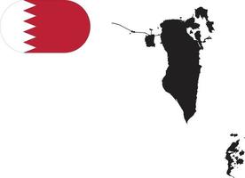 karta och flagga av Bahrain vektor