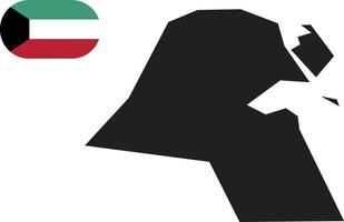 Kuwaits karta och flagga vektor