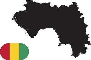 karta och flagga av Guinea vektor