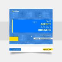Agentur für digitales Marketing und quadratisches Social-Media-Poster für Unternehmen vektor