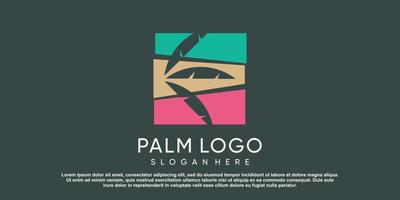 Palm-Logo-Design-Vektor mit kreativem, einfachem und einzigartigem Konzept vektor