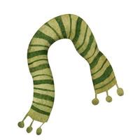 grön randig scarf. vattenfärg illustration vektor