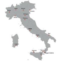 detaillierte Karte von Italien vektor