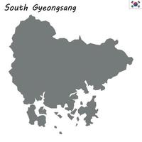 hög kvalitet Karta provins av söder korea vektor