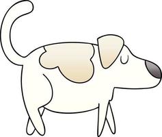 skurriler farbverlaufsschattierter karikaturhund vektor