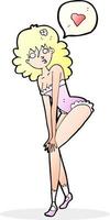 Cartoon-Pin-up-Girl posiert vektor