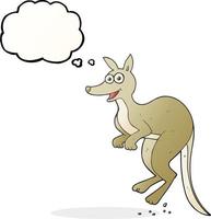 Freihändig gezeichnete Gedankenblase Cartoon Känguru vektor