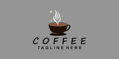 kaffe ikon logotyp och kaffe affär logotyp design inspiration med kreativ element premie vektor