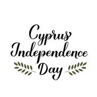 zypern unabhängigkeitstag kalligrafie handbeschriftung isoliert auf weiß. zyprische nationalfeiertagsfeier am 1. oktober. vektorvorlage für typografieplakat, banner, flyer, grußkarte usw vektor