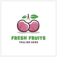 organische frische obstlogoillustration vektor