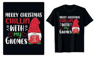 Frohe Weihnachten Gnome Designs für T-Shirt, Banner, Karten, Dekoration, Becher, etc vektor