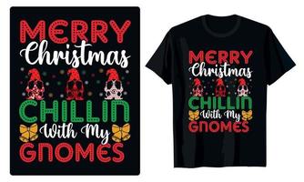 Frohe Weihnachten Gnome Designs für T-Shirt, Banner, Karten, Dekoration, Becher, etc vektor