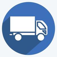 Icon-LKW. geeignet für Automobilsymbol. langer Schattenstil. einfaches Design editierbar. Design-Vorlagenvektor. einfache Abbildung vektor