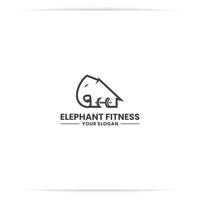 Logo-Design-Elefant-Fitness-Vektor vektor