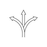 Gabel auf dem Straßensymbol vektor