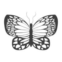 ett abstrakt svart silhuett av en söt fjäril isolerat på vit bakgrund vektor