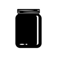 Schwarz-Weiß-Silhouetten verschiedener Gläser. ikone von glas, behältern und verpackung isoliert. Vektor-Illustration vektor