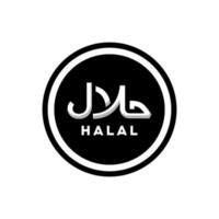 einfacher und moderner Halal-Logo-Vektor. halal-lebensmittelkreis-emblem. Zeichendesign. Zertifikat-Tag. Lebensmitteletikett für App und Website vektor