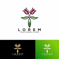 Logoillustration der Glockenblume, perfektes Logo für Schönheit, Make-up, Salon usw. vektor