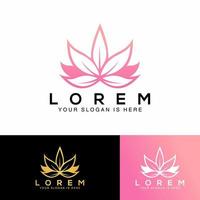 Logo-Illustration der Marihuana-Blume, perfektes Logo für Mode, Schönheit usw. vektor