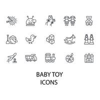 bebis leksak ikoner uppsättning . bebis leksak packa symbol vektor element för infographic webb