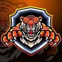 tigermaskot. esport-logotypdesign vektor