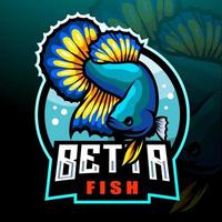 Betta-Fisch-Maskottchen. Esport-Logo-Design vektor