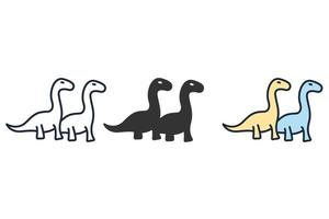 dinosaurier ikoner symbol vektor element för infographic webb