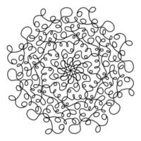handgezeichnetes Spinnennetz-Mandala isoliert auf weißem Hintergrund. süßer doodle tintenfisch, tintenfisch, tentakeln, alien, bienenstock, traumfänger. Malvorlagen für Erwachsene und Kinder. kritzeln tinte strichzeichnungen. Anti-Stress-Buch vektor