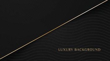eleganter luxus dunkelschwarzer hintergrund mit diagonalen goldlinien element und wellenstruktur