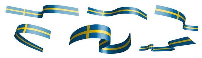 uppsättning av Semester band. Sverige flagga vinka i vind. separation in i lägre och övre skikten. design element. vektor på vit bakgrund