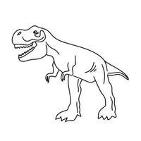 Tirex Dinosaurier Umrissbild isolierte Vektorillustration vektor