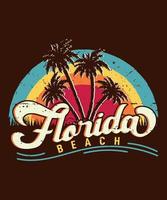 Retro-T-Shirt-Design des Florida-Strandsommers vektor