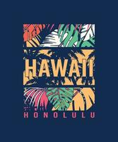 tropisk hawaii honolulu tshirt design vektor