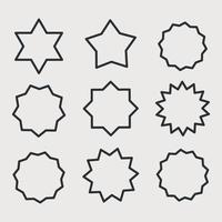 Sterne-Linie-Icon-Set. einfaches piktogrammpaket. verschiedene Arten von Sternen. Vektor
