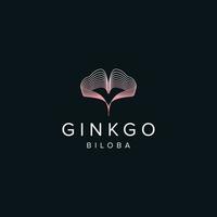 Ginkgo-Blatt-Logo-Icon-Design-Vorlage flache Vektorgrafiken vektor