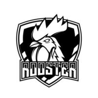 Hahn-Maskottchen-Esport-Logo-Design. Hahn-Maskottchen-Vektor vektor