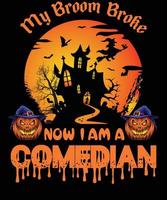 komiker t-shirt design för halloween vektor