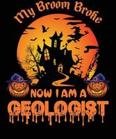 geolog t-shirt design för halloween vektor